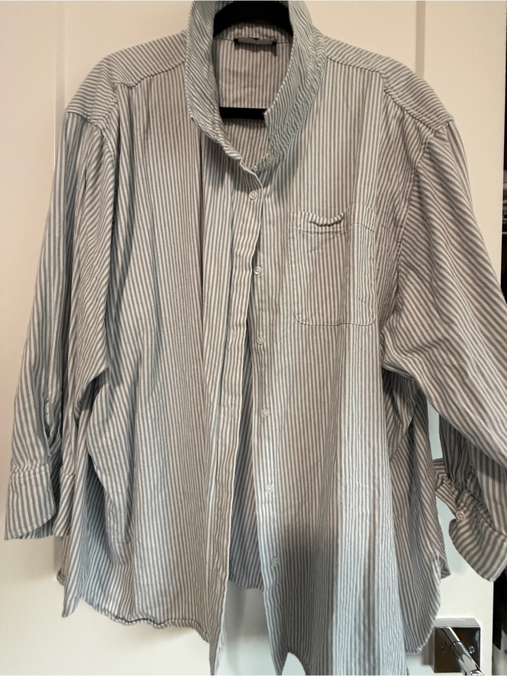 Able Blue & White Striped Oversized Button-Down Shirt